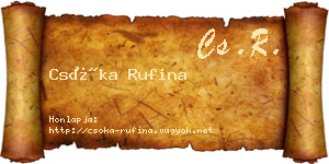 Csóka Rufina névjegykártya